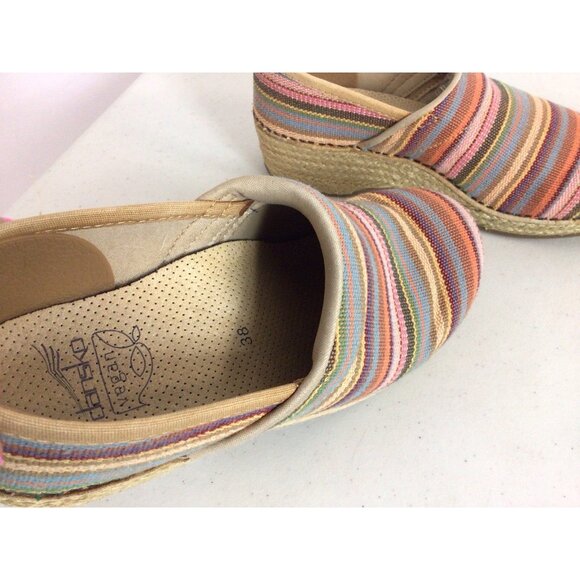 Dansko Vegan Woven Striped Clogs Womens 38 - Picture 5 of 7